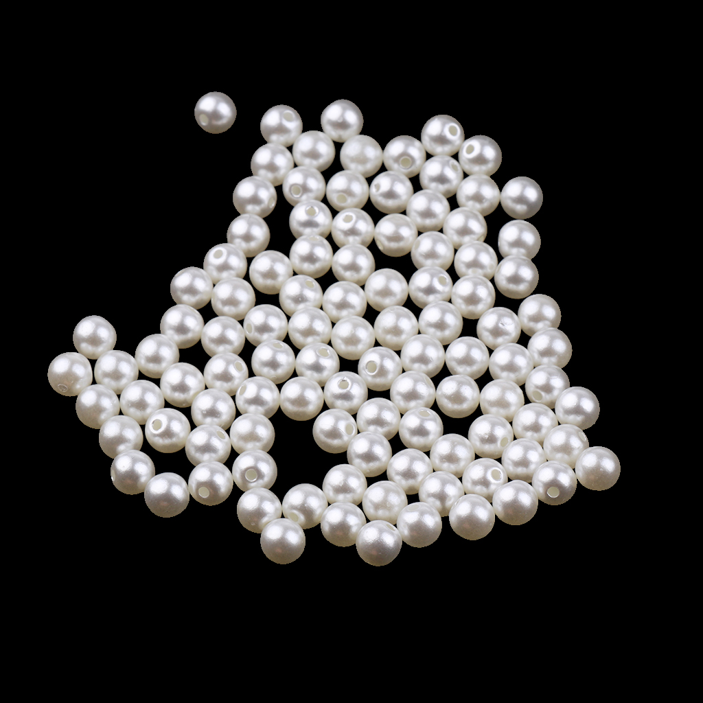200x Pearls Rivets Studs Buttons for Sewing Leather Crafts Dress Bags Ivory 6mm 