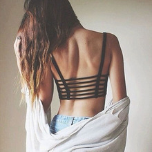 Fashion Hot Women Sexy Strap Tank Tops Summer 2015 Backless Vest Shirt Camis Solid Color Hollow