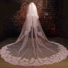 2016 Cathedral Long Wedding Veil Custom Made 5 Meter Cheap Wedding Accessories With Applique Sequins Voile Mariage Bridal Veils