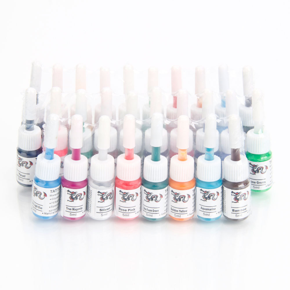 Professional 28 Colors Bright Permanent Tattoo Ink Pigment Complete Set