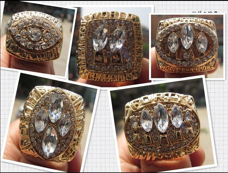 free shipping 1981 1984 1988 1989 1994 San Francisco 49ers Championship Rings together