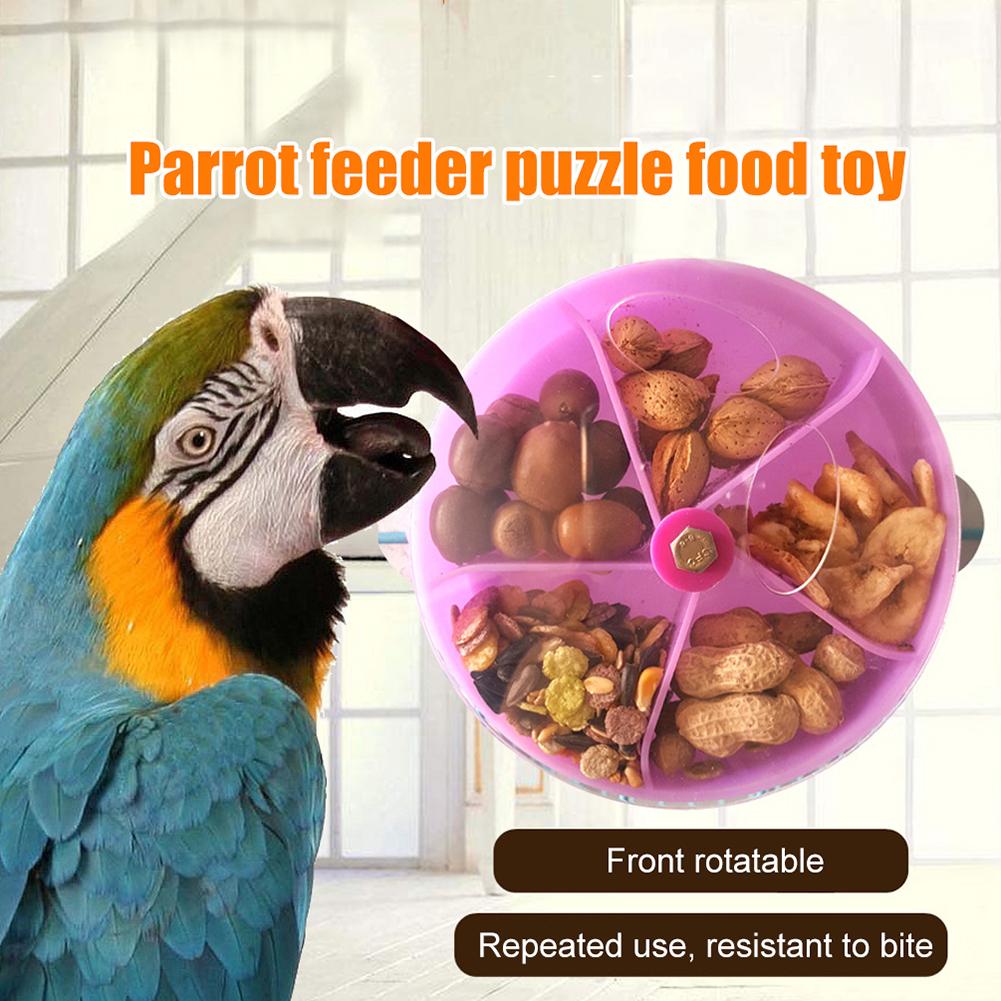 Feeder Device Toys Parrot Roller Acrylic Rotating Parrot Puzzle Food Box Toy 