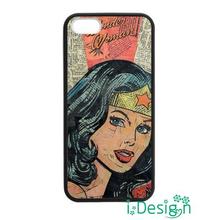 Fit for iphone 4 4s 5 5s 5c se 6 6s plus ipod touch 4/5/6 back skins cellphone case cover Wonder Woman Comic Superhero black