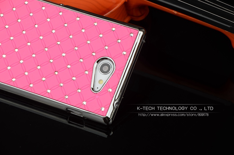 Shining Rhinestone Diamond Rubberized Matte Cover With Silver Chromed Skin Case For SONY XPERIA M2 Aqua S50h Mobile Phone Bags Shining Rhinestone Diamond Rubberized Matte Cover With Silver Chromed Skin Case For SONY XPERIA M2 Aqua S50h Mobile Phone Bags