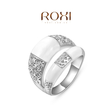 2015 New fashion Jewelry ROXI romantic gold plated round ring set with Austrian cystal fashion engagement