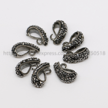 Pendant ring/ Claps / hook beads pave black gun cz the whole charm handcrafted druzy finding fashion Gems jewelry findings 245