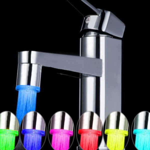 7 Color Jump Change LED Light Water Powered Basin Tap Kitchen Faucet Accessory 7 Color Jump Change LED Light Water Powered Basin Tap Kitchen Faucet Accessory