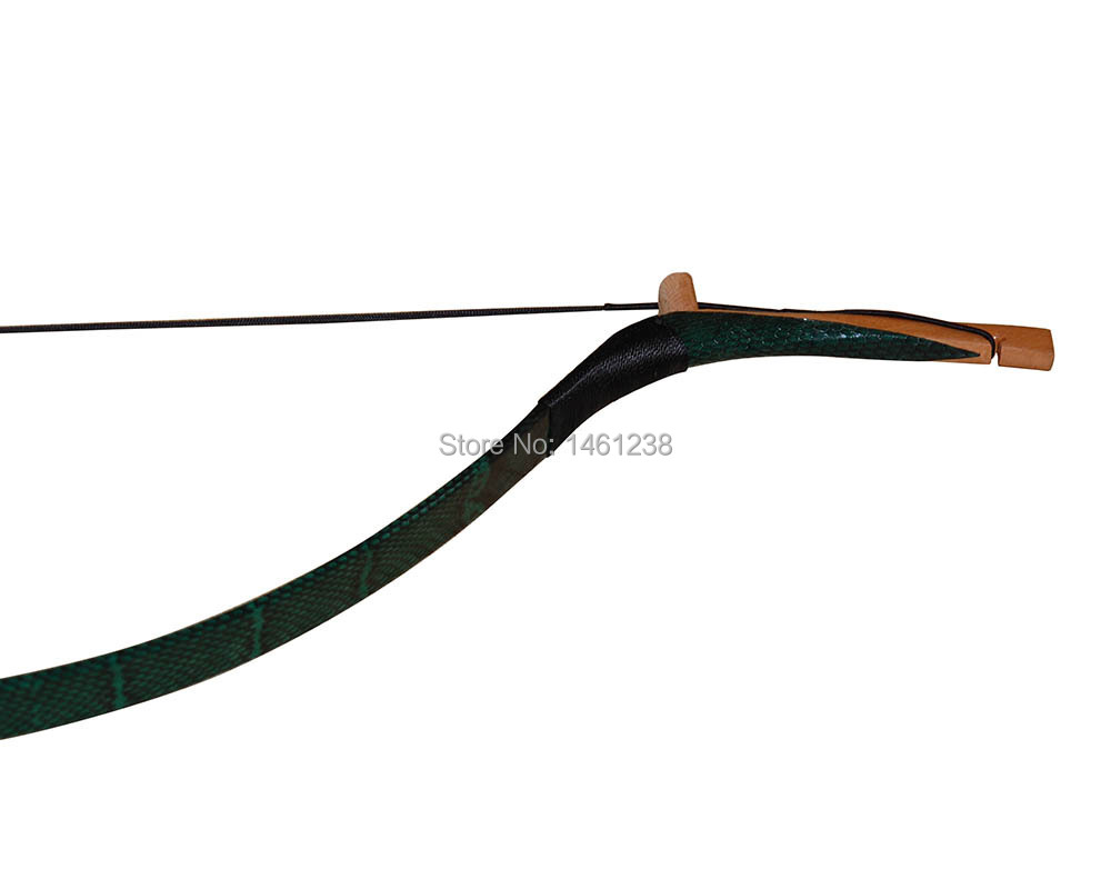 50lbs hunting bow Green Snakeskin archery recurve bow traditional handmade wooden bow and arrow shooting longbow