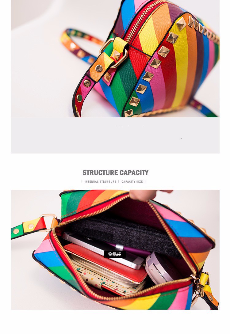 2015 New Fake Designer High Quality Rivet Crossbody Bag For Women