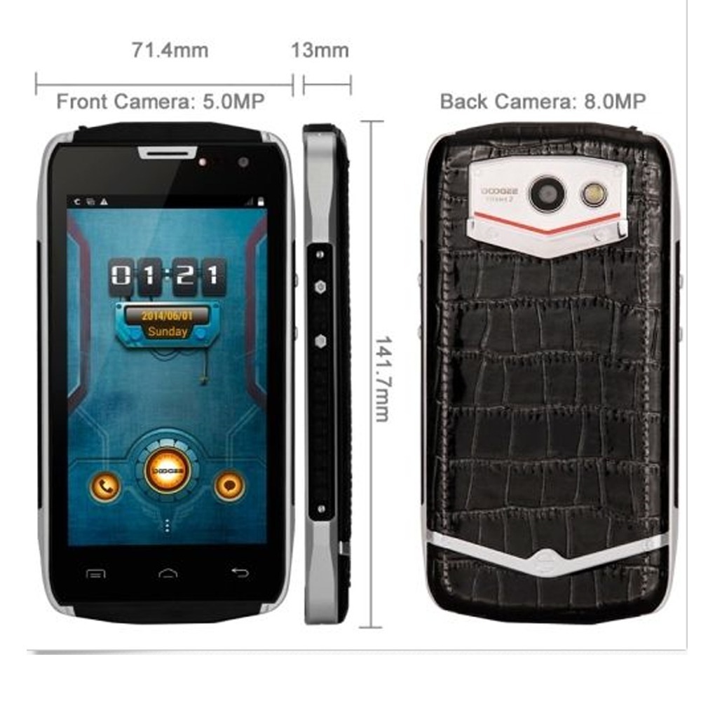 4 5 DOOGEE TITANS2 DG700 Waterproof Android Smartphone 1GB 8GB Dual SIM 4 Core