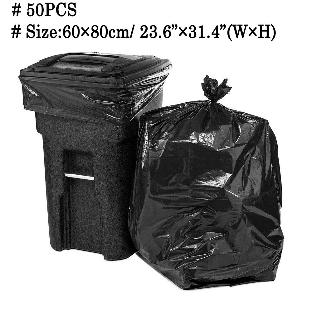 Black 100 Large 45 Gallon Strong Commercial Trash Bag Heavy Garbage Duty Yard