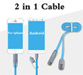 High Quality 8 pin 2 in 1 Micro USB Cable Sync Data Charger Cable For iPhone7