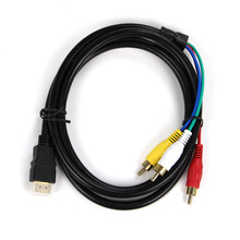 HDMI to 3RCA male to male cord Superior quality AUDIO VIDEO AUX/JACK cable for Subwoofer Home Theater Loudspeaker box