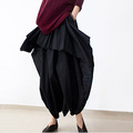 2015 New Summer and Autumn Black Linen Pants Female Loose Original Desigual Pants Skirts Plus Size