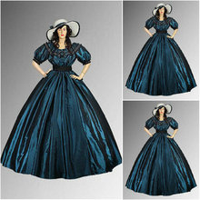 Freeship!Customer-made Red Cotton Halloween Dresses Gothic Cosplay Victorian dress Renaissance Dress Steampunk dress V-206