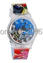 6018 Cartoon Design Rubber Strap Children Analog Watch(multicolour),Batman design watch,Children watch,Free shipping