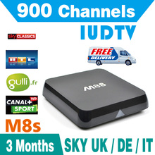 M8S Android Iptv Set Top Box With 3months Iudtv Includes 900 Channels Sky sports Free shipping