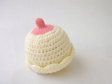 Crocheted Nipple Hat, Breastfeeding Hat,Baby Hat, Infant Hat, Boobie Beanie,0-3 months,4-6 months,unisex