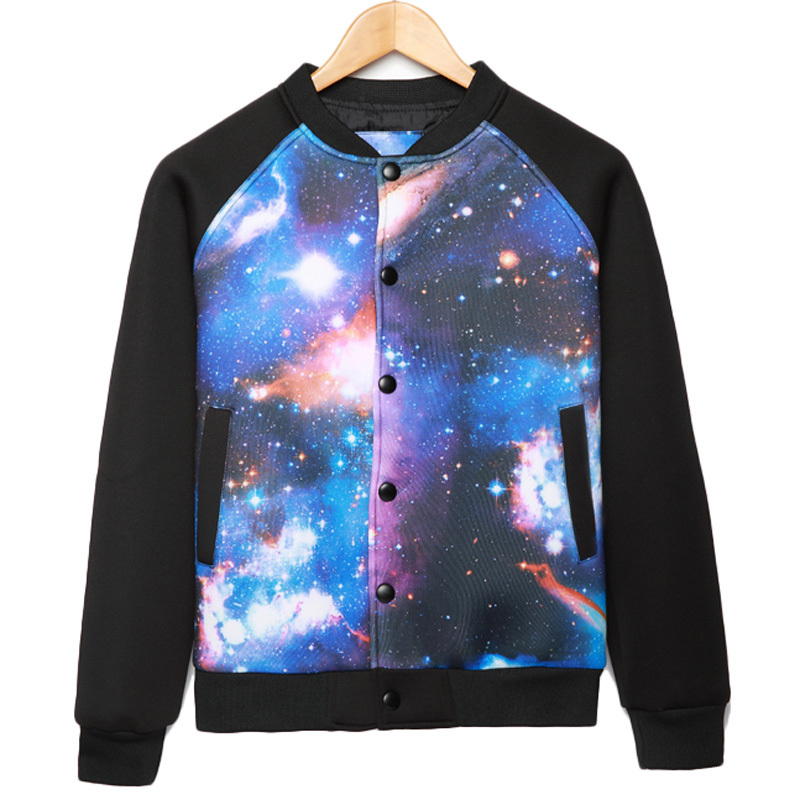 Brand Baseball Jacket Men 2016 Fashion Design galaxy Printed Mens Slim