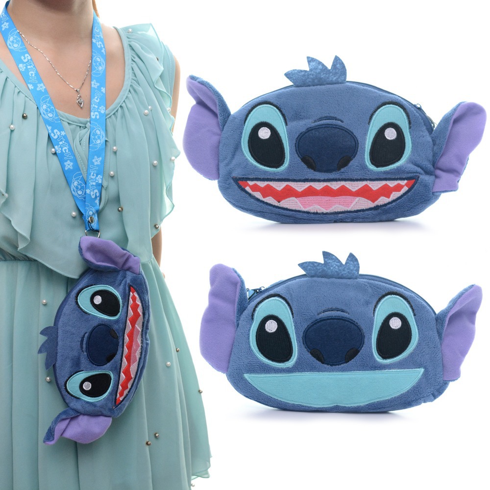 Convenient Blue Lilo and Stitch Plush Cartoon Cas...