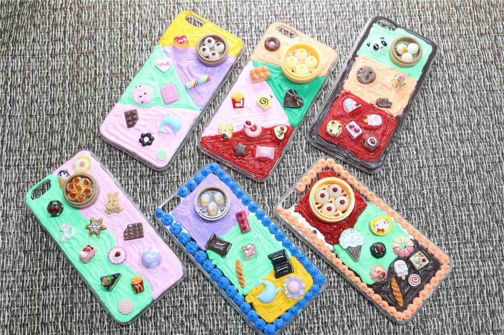 DIY handmade tpu phone case chocolate cake Donuts Biscuit ice cream Food phone protection case for