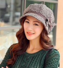 Autumn and winter women s fashion beret lady elegant bow bucket hats painter cap free shipping