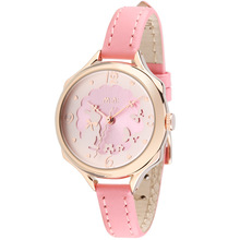 2015 de lujo del reloj de la mujer de cuero resistente al agua conejo rosa reloj de cuarzo moda para mujeres / niñas de 3 colores envío rápido MINI2985