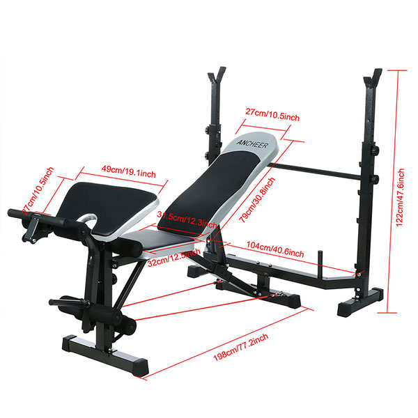 Ancheer Fitness Equipment Weight Bench Press Bench Squat Rack