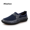 Misalwa Summer Men Genuine Leather Mesh Shoes Lycra Crocodile Breathable Somfortable Men Casual Driving Shoes Men