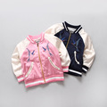 2016 New Spring Fall Baby Girls Baseball Uniform Jackets Korean Kids Embroidery Outerwear Coats Fashion Jacket