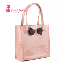 2016 New bag butterfly shopping bag lovely pvc waterproof ted bag colorful jelly handbag women handbag with original logo