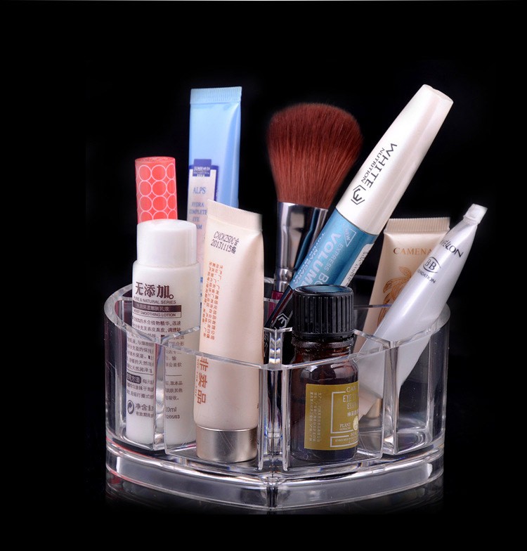 Heart shape Cosmetic Organizer Makeup Display Box Acrylic Clear
