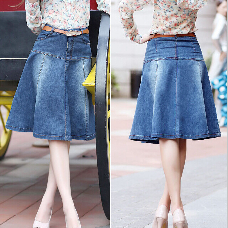 Knee Jean Skirt 121