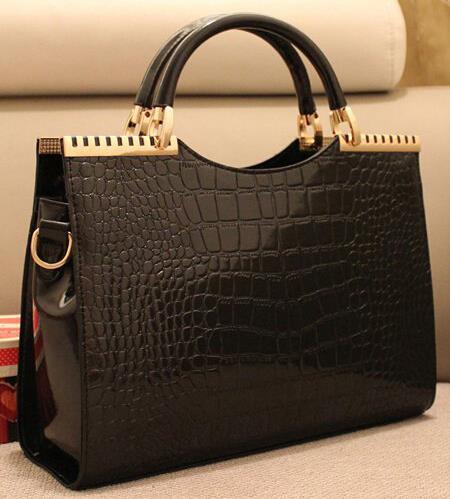 2015 Women Genuine Leather Handbags Crocodile Bag Women Leather Bags Retro Bag  Bolsas Femininas  Crossbody hot Business J0005