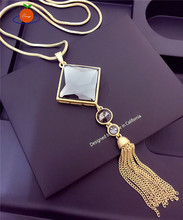 New Hot Design Jewelry Pop Long Tassel Necklace Sweater Chain Necklaces & Pendants For Woman Clothing Pendant Accessories