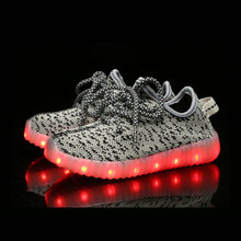 2016 New fashion light up kids led shoes luminous girl boys shoes color glowing casual with simulation sole charge for Childrens