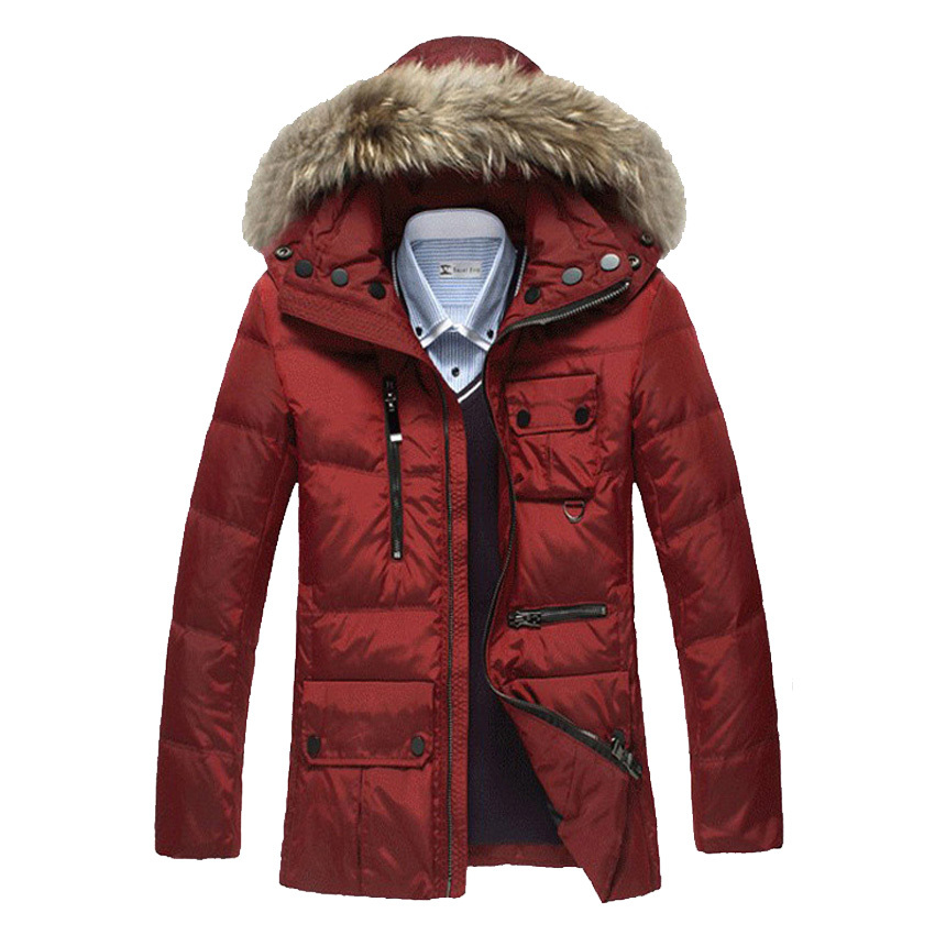 2015 Down Jackets Men Parka Brand High Quality Duck Down Coats Rccoon Fur Hooded Warm Outwear Fashion Casual Winter Jackets Men