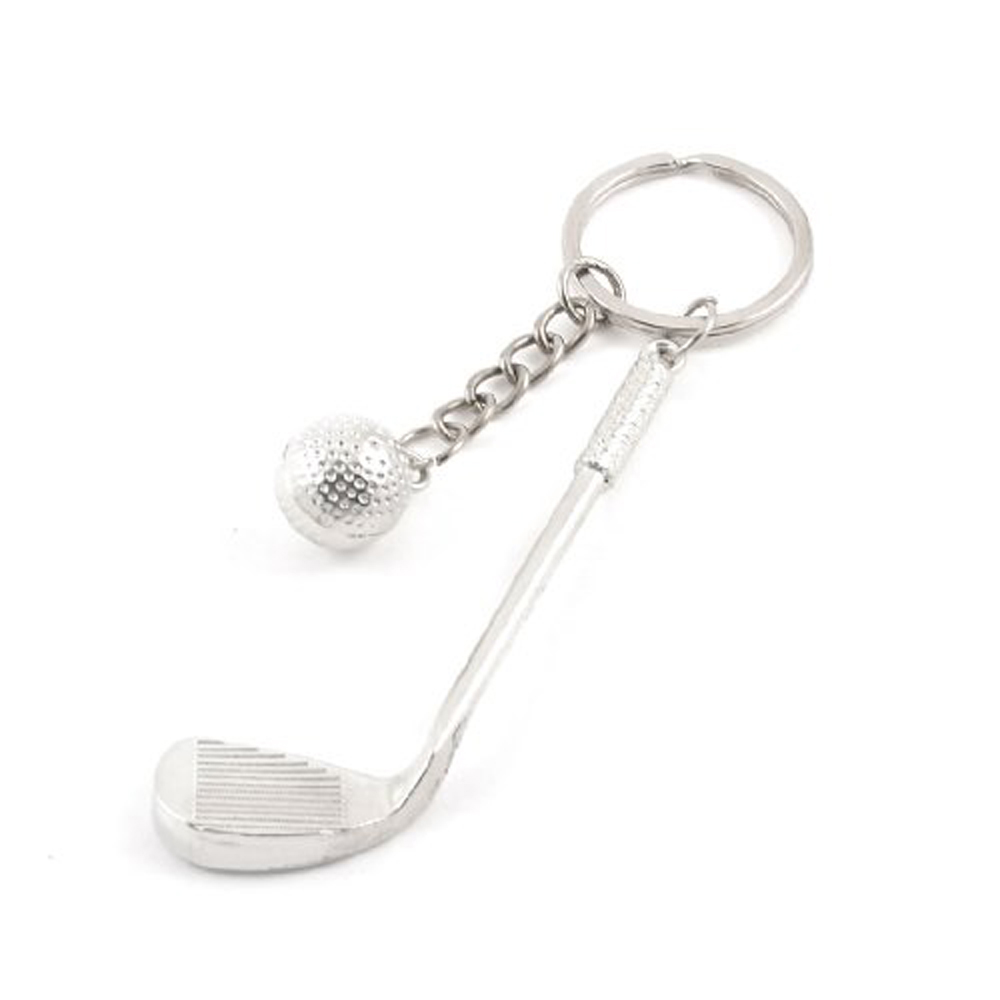 2015 Highly Commend New Handbag Silver Tone Brassie Golf Ball Pendant Metal Keyring Key Chain