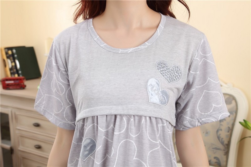 Home Breastfeeding maternity nightgown pajamas Nursing nightie maternity-dress for lactating mothers Clothes pregnant women6