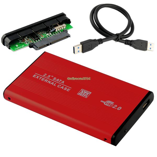 EL5018 USB 2 0 HDD HARD DRIVE DISK RED ENCLOSURE EXTERNAL 2 5 INCH SATA HDD