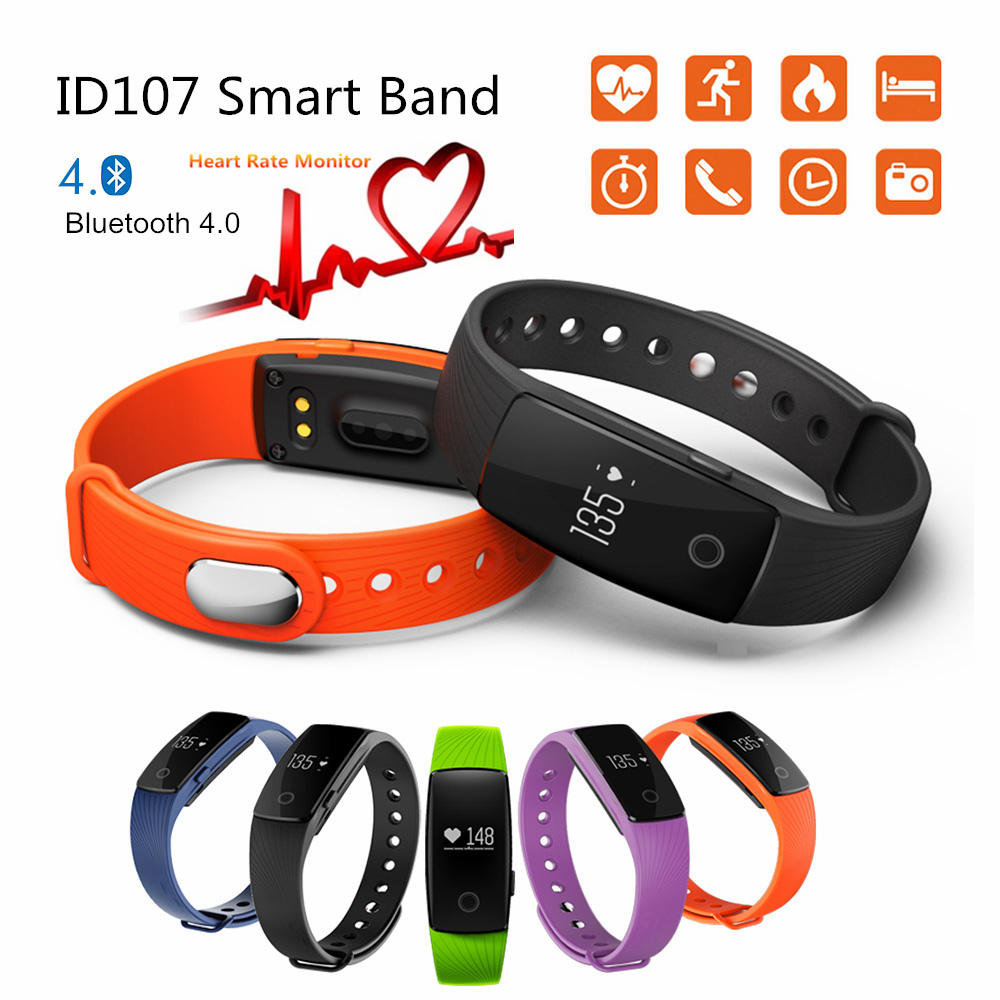 Умный Браслет ID 107 ID107 Часы Heart Rate Monitor Remote Bluetooth Умный Браслет Браслет Шагомер Фитнес SmartBand Напоминание