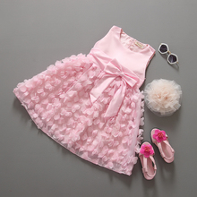 retail summer butterfly floral rose petal girls dress 1 pc grils clothes of princess wedding dress for girls baby girls clothes