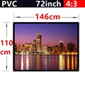 whole sale 72 Inch 4 3 PVC Fabric Matte With 1 1 Gain projection screen Wall