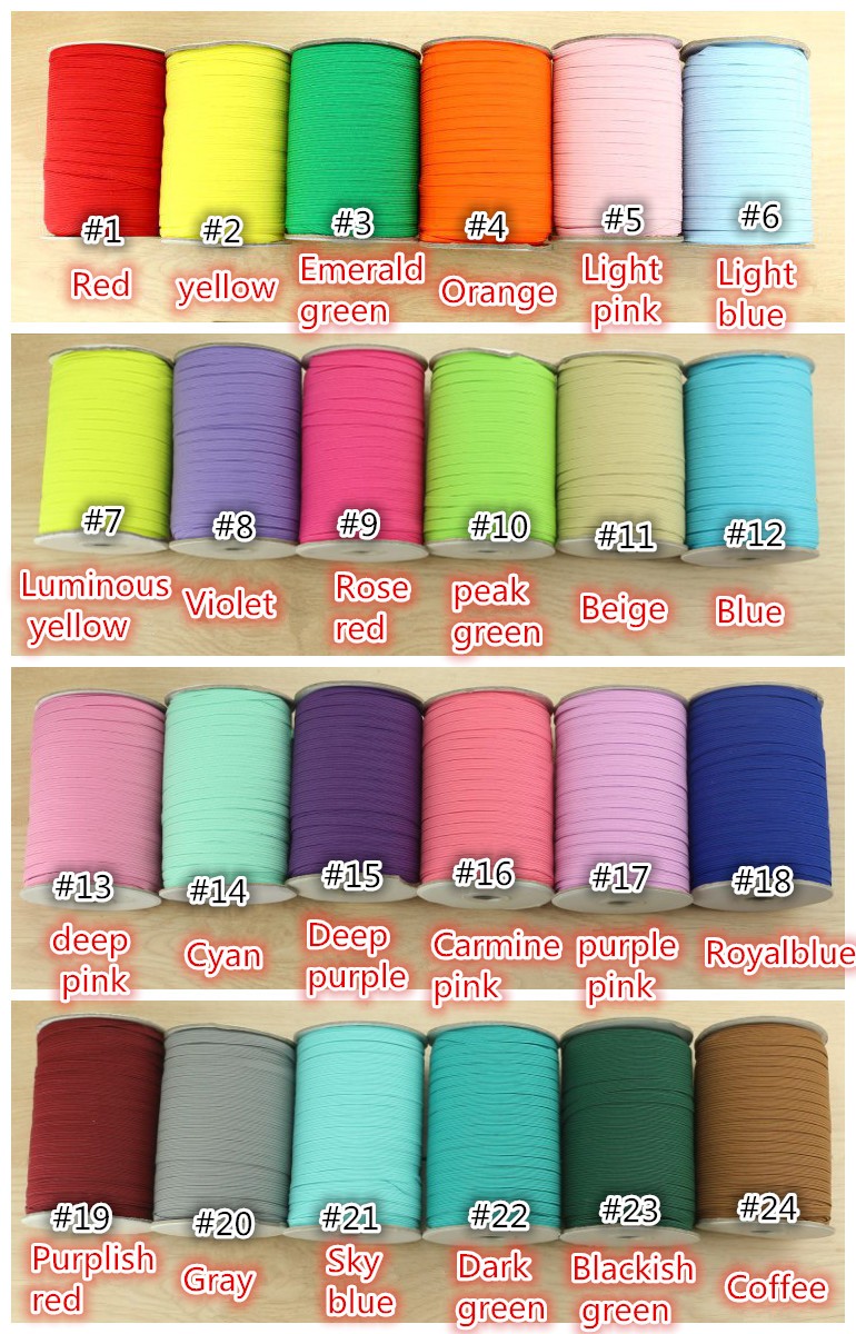 Description Picture 4 of itemColored Elastic Ribbon Binding Tapes 6mm DIY Elastic Webbing Band For Sewing Garment Accessories