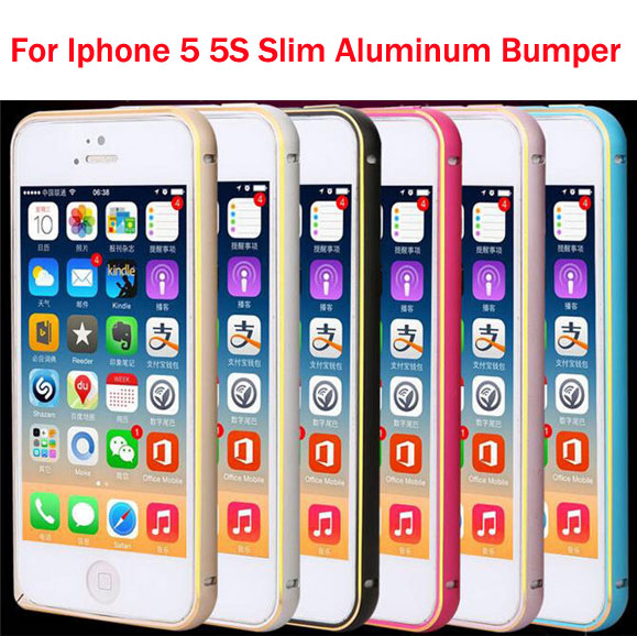 Luxury Ultra Thin Slim Aluminum Metal Bumper Frame Case For iphone 5 5S buckle protection for iPhone Metal Cover Phone frame