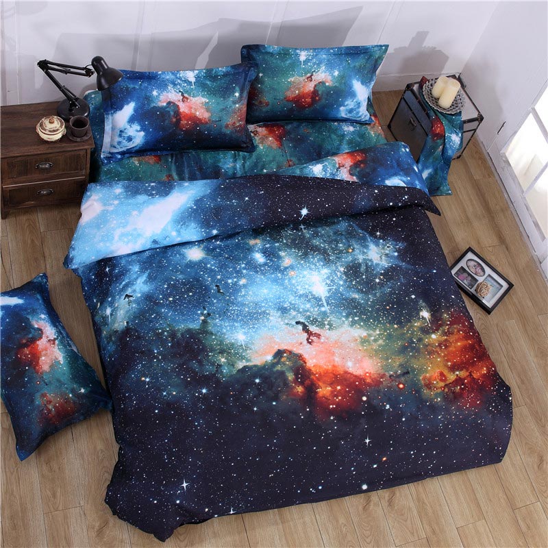 3D Galaxy Bedding Sets Twin Queen Size Universe Outer Space Themed Bedspread 3pcs 4pcs Bed Linen Bed Sheets Duvet Cover Set