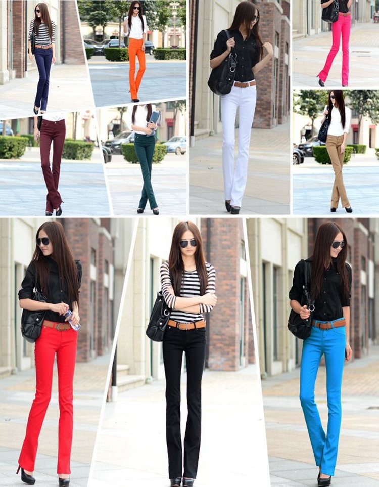 2015-Summer-Style-Women-Flare-Pants-mid-rise-Cotton-Skinny-Long-Slimming-Denim-Flare-Pants-Women (1)