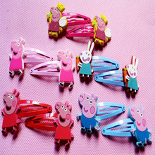10pcs/Lot Girl Peppa Pig Headwear Hair Claw Female Kids Cute Hair Accessory Hair Clips Pink Pig Kawaii Hairpin Hairclip Barrette
