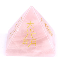 ddh001328 Natural Tumbled Rose Quartz Carved Chakra Pyramidal Crystal Healing Crafts