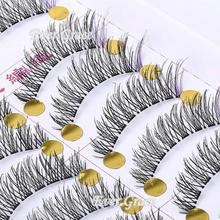 2015 Top Fashion Sale Beauty Maquiagens Unique Handmade 10 Pairs Makeup False Eyelashes With Purple Eye Lashes Cosmetics